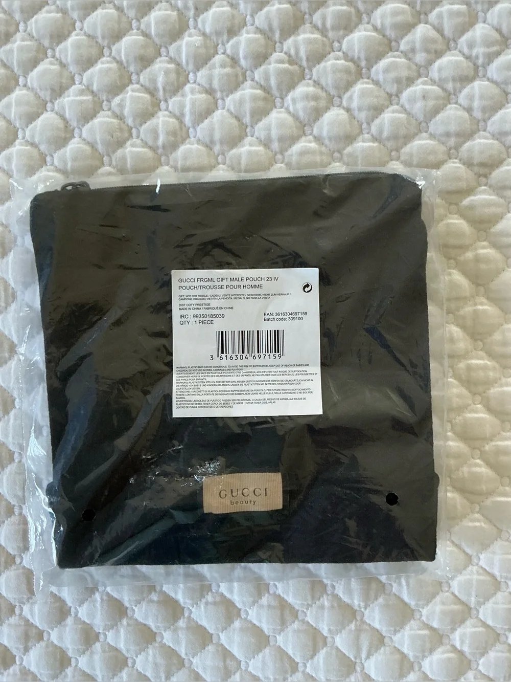 Gucci Black Canvas Beauty Novelty Travel Pouch Men